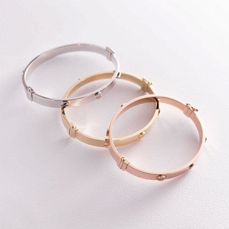 Жорсткий браслет з жовтого золота (0.6 см) б04264 від ювелірного магазину Онікс - 2