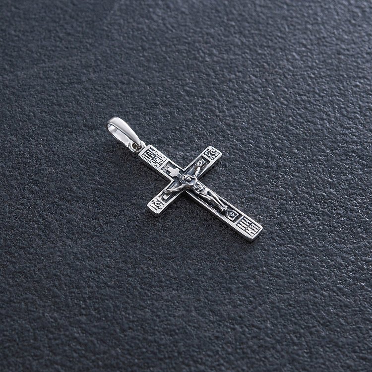 Православный крест "Распятие Христово. Молитва" 132194 от ювелирного магазина Оникс