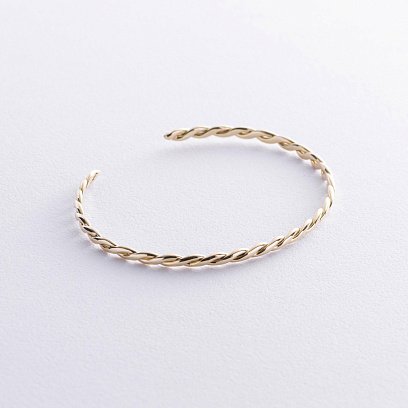 Жорсткий золотий браслет "Переплетення" б05349 №3