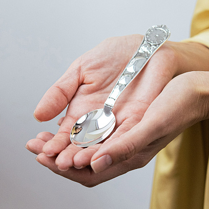 Срібна чайна ложка "Дівчинка з кульками" (метрика народження) 6343-B №2