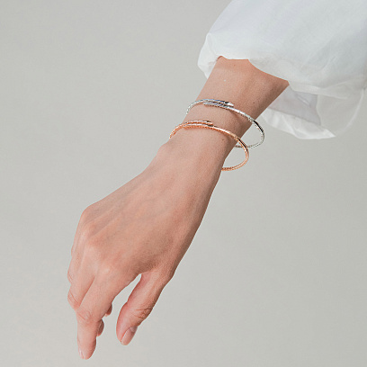 Жорсткий браслет "Змія" у червоному золоті б05619 №2