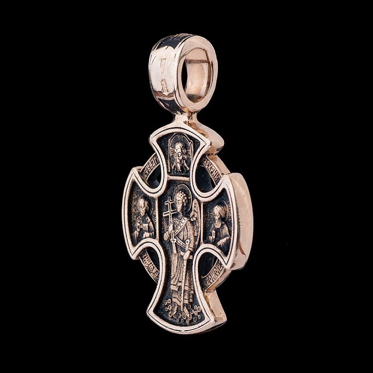 Хрестик "Господь Вседержитель. Ангел Хранитель" п00068 від ювелірного магазину Онікс - 2