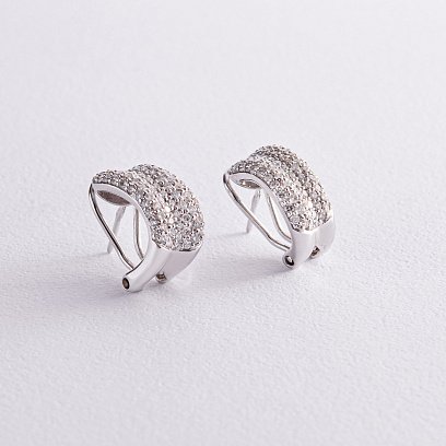 Серьги в белом золоте с бриллиантами с720