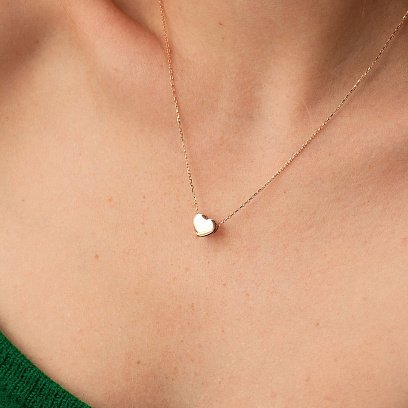 Кольє "Сердечко" у червоному золоті кол02521 №2