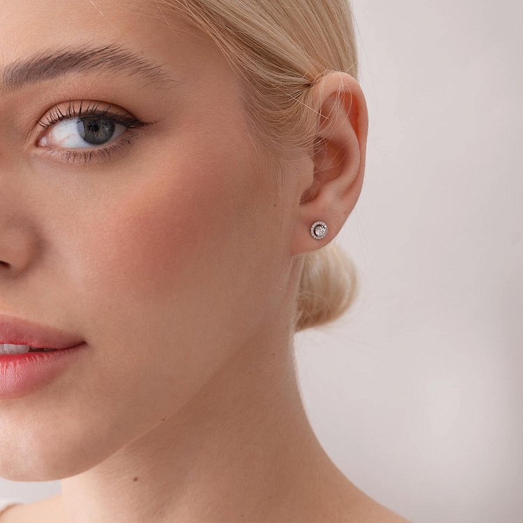 Золоті сережки - пусети 2 в 1 з діамантами 330671121 від ювелірного магазину Онікс - 6