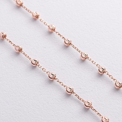 Серьги "Шарики на цепочке" (красное золото) с09372 №2