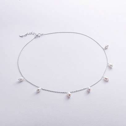 Серебряное колье с жемчугом 908-01430 №2