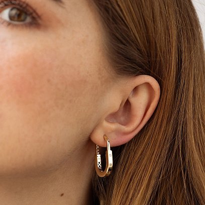 Сережки "Camilla" в жовтому золоті (фіаніти) с08809 №5