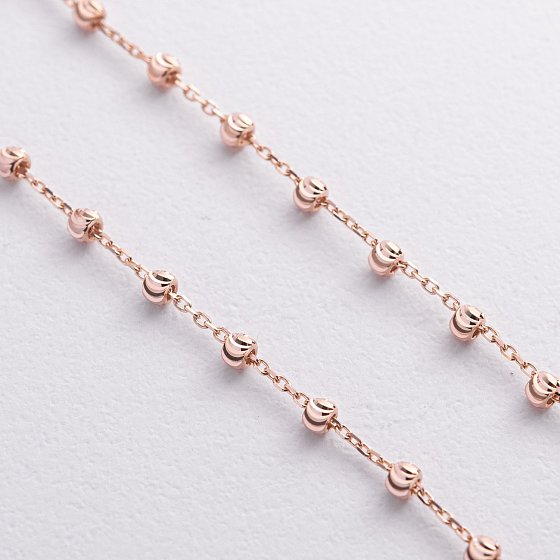 Серьги "Шарики на цепочке" (красное золото) с09372 №3