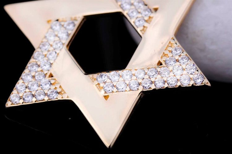 Подвеска "Звезда Давида" с фианитами п01740 от ювелирного магазина Оникс - 1