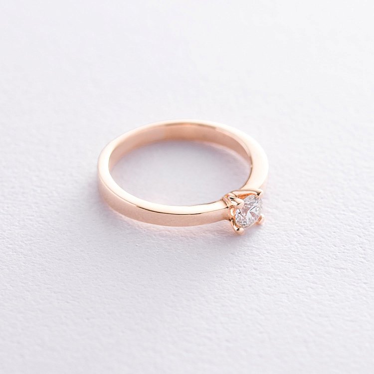 Помолвочное кольцо в красном золоте (бриллиант) кб0236 от ювелирного магазина Оникс