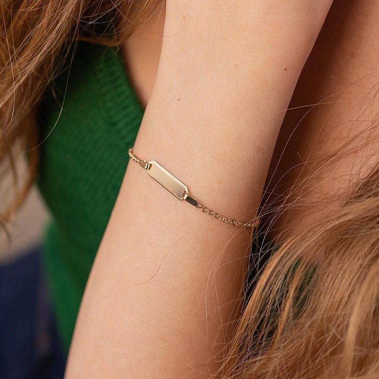 Браслет у жовтому золоті (можливе гравіювання) б05202 від ювелірного магазину Онікс - 4