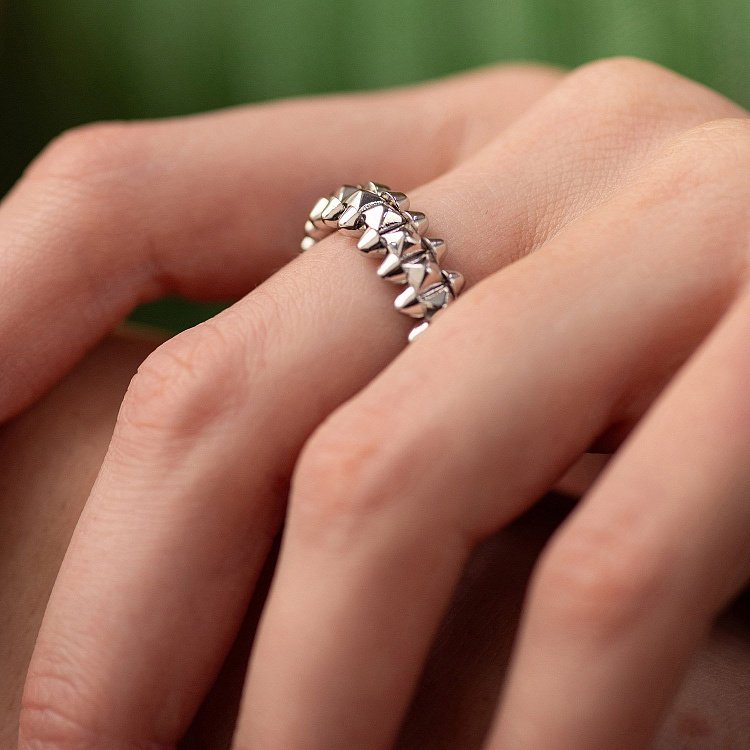 Каблучка "Тереза" в білому золоті к06545 - 12 Каблучка "Тереза" в білому золоті к06545 від ювелірного магазину Онікс - 12