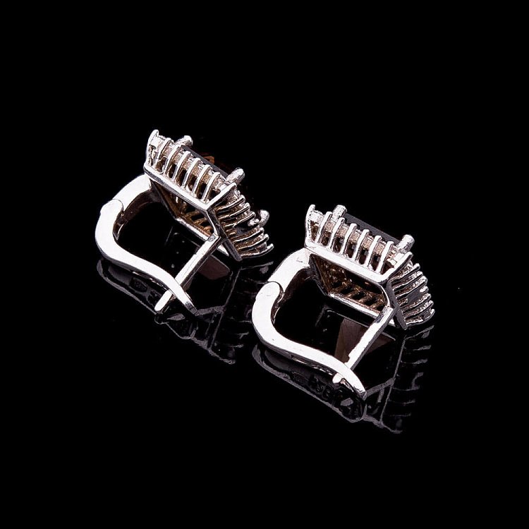 Срібні сережки з топазом димчастим 12927 від ювелірного магазину Онікс - 1