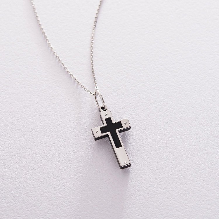 Срібний хрестик (полімер) 132865 від ювелірного магазину Онікс