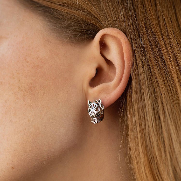 Золотые серьги "Пантеры" с08641 от ювелирного магазина Оникс - 5