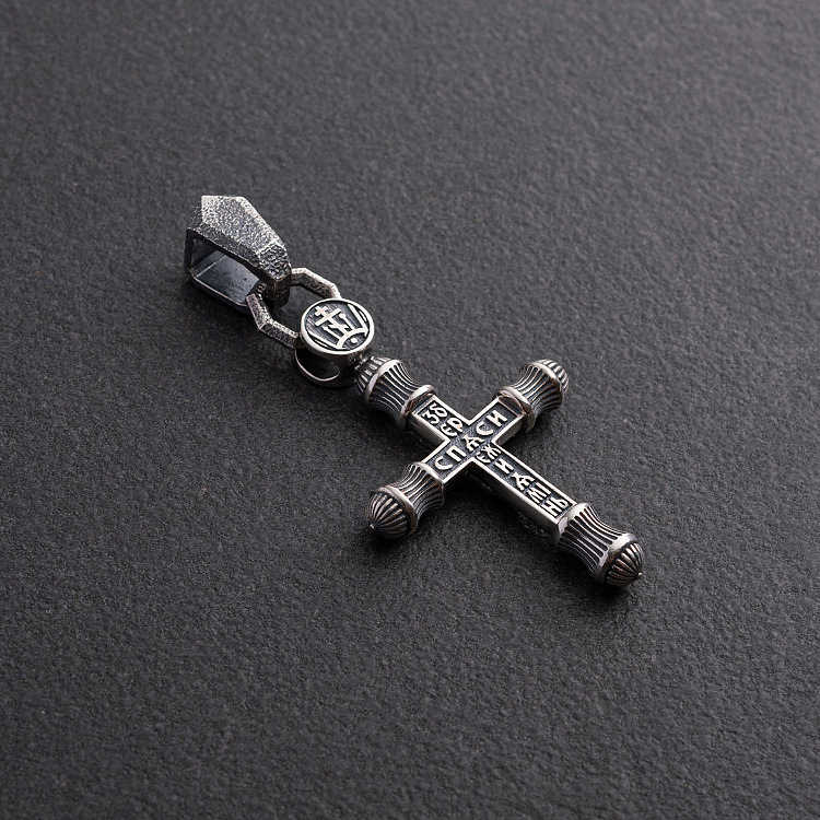 Серебряный крест "Распятие. Спаси и Сохрани" (на укр. языке) 1759 от ювелирного магазина Оникс - 2