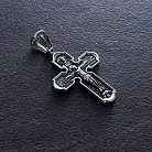 Православный крест с чернением "Распятие Христово. Икона Божией Матери" 133094 от ювелирного магазина Оникс - 4