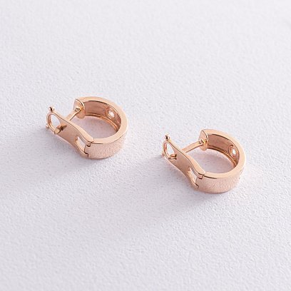 Золотые серьги на английской застежке (фианиты) с07290 №3