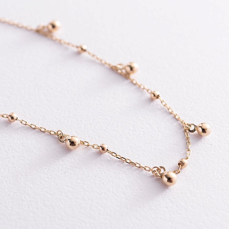 Колье "Шарики" в желтом золоте кол01949 от ювелирного магазина Оникс - 4