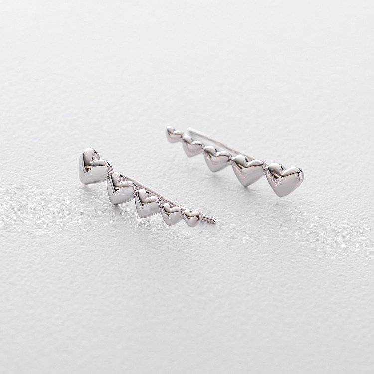 Золоті сережки - клаймбери "Сердечка" с06300 від ювелірного магазину Онікс