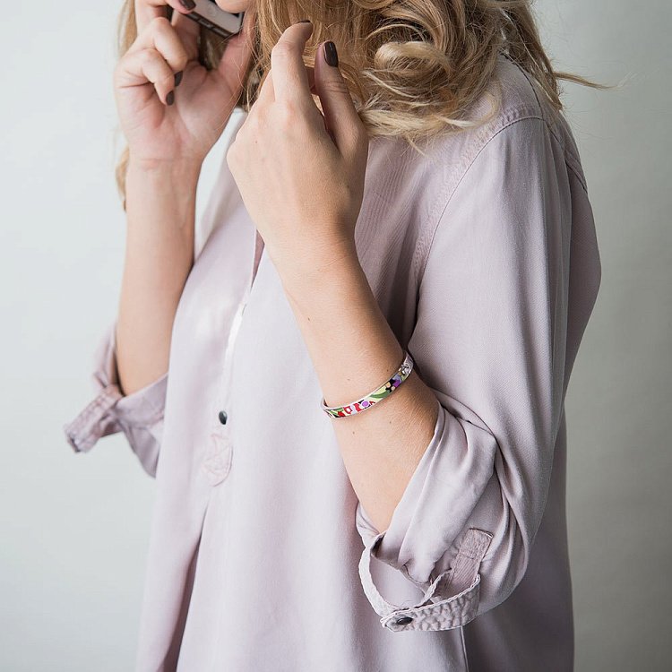 Срібний браслет з емаллю 141186 від ювелірного магазину Онікс - 3