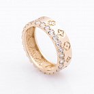 Золотое кольцо с фианитами к05016 от ювелирного магазина Оникс