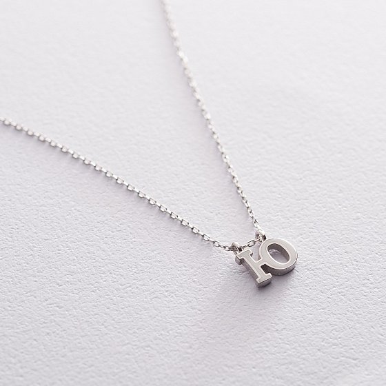 Серебряное колье с буквой Ю 18961б