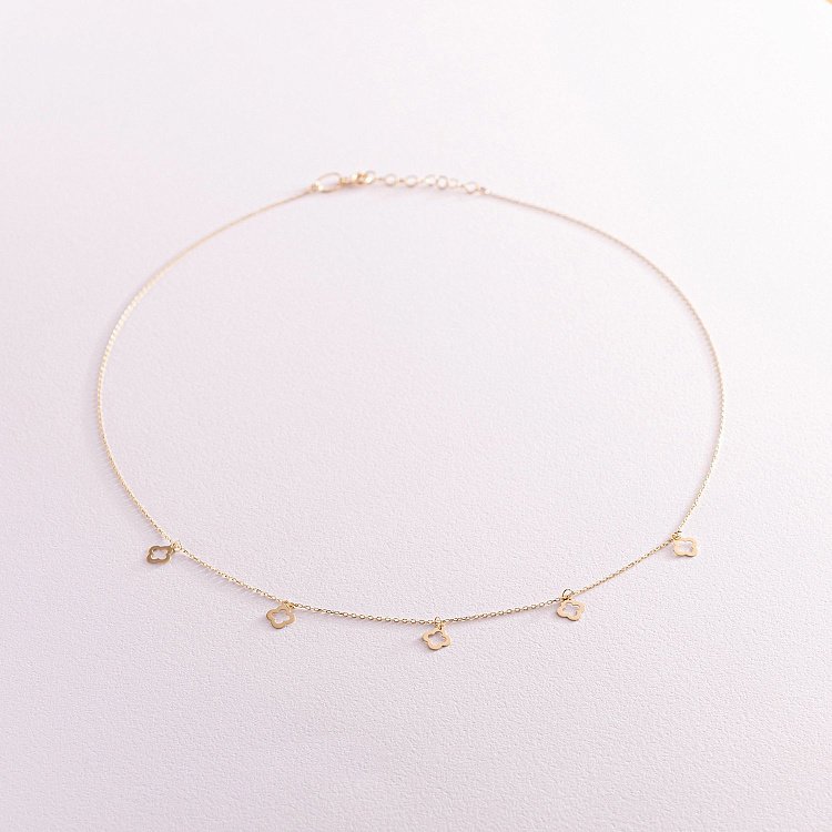 Кольє "Конюшина" у жовтому золоті кол02170 від ювелірного магазину Онікс