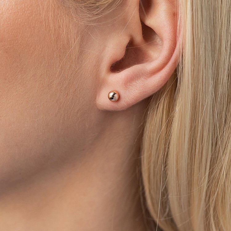 Золоті сережки - пусети "Кульки" 580079 від ювелірного магазину Онікс - 2