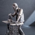 Срібна фігура ручної роботи "Єврейський кравець за роботою" порт.утюг от ювелирного магазина Оникс - 2