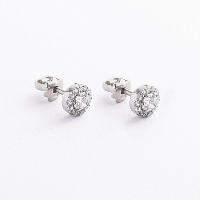 Серебряные серьги - пусеты с фианитами 902-00103 №2