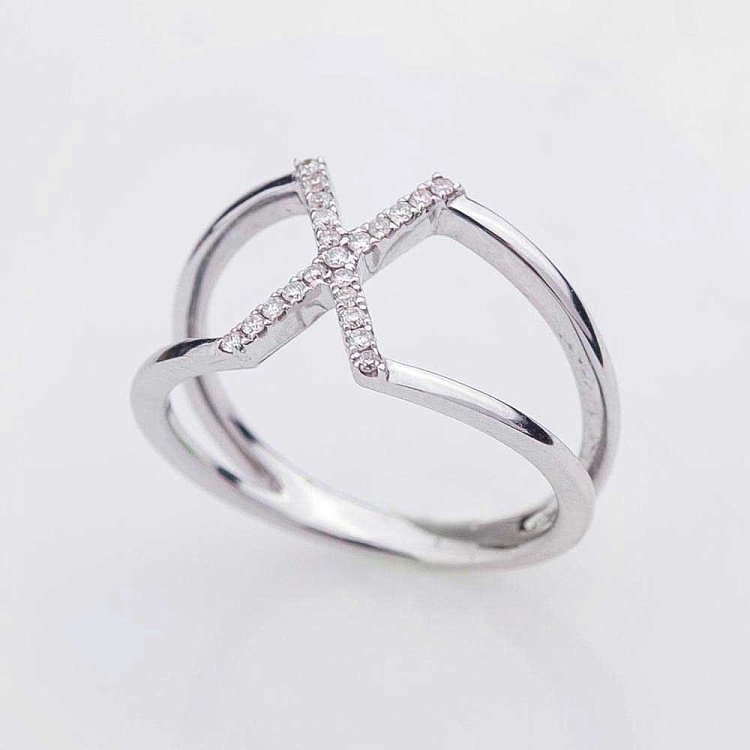 Золота каблучка на фалангу з діамантами 164089ch від ювелірного магазину Онікс