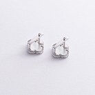 Срібні сережки "Клевер" (перламутр) 123365 от ювелирного магазина Оникс - 2