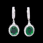 Серьги с зелеными фианитами с8 от ювелирного магазина Оникс - 2