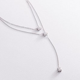 Срібне кольє "Мія" з фіанітами 181124