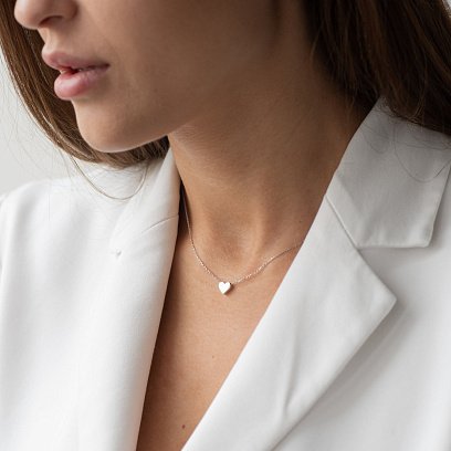 Кольє "Сердечко" в білому золоті кол01253 №6