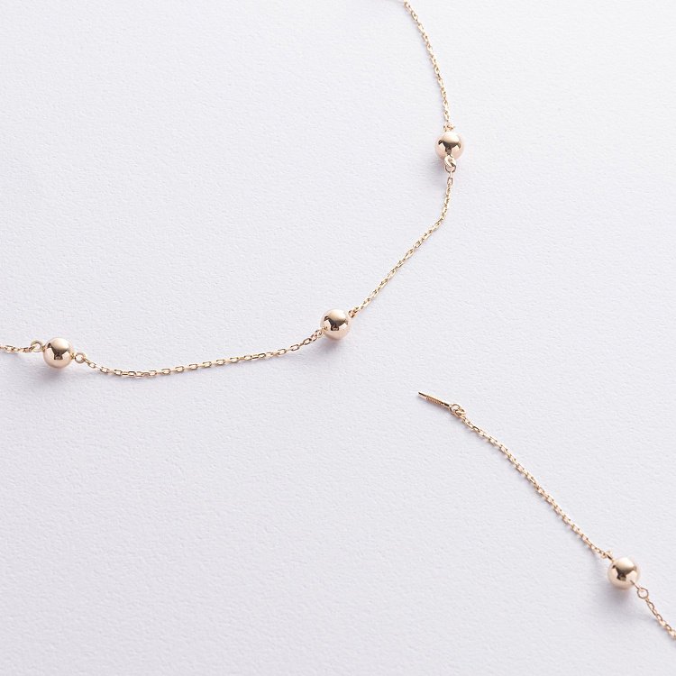 Кольє 2 в 1 "Шарики" у жовтому золоті кол01980 від ювелірного магазину Онікс - 4