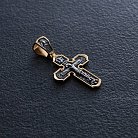 Православный серебряный крест "Распятие Христово. Икона Божией Матери" 133049 от ювелирного магазина Оникс - 3