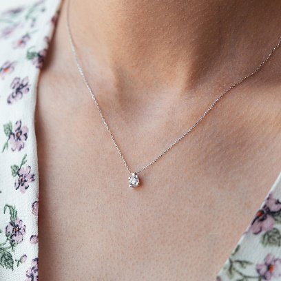 Золоте кольє з одним каменем кол00786