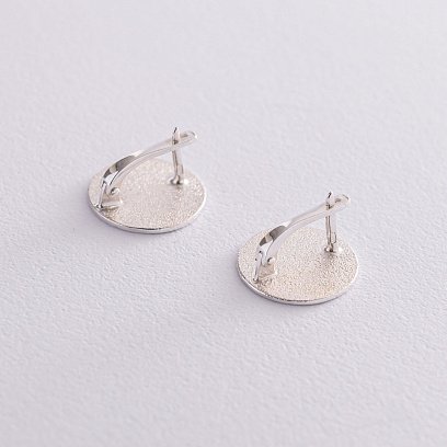 Срібні сережки "Дзеркальні" 122931 №10