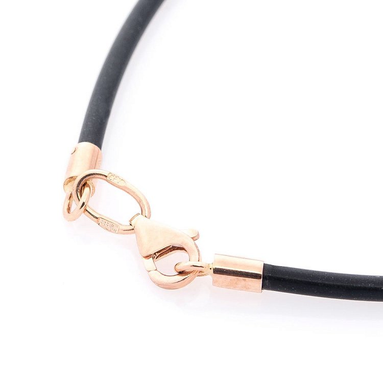 Каучуковый браслет с золотой застежкой б03874 от ювелирного магазина Оникс - 1