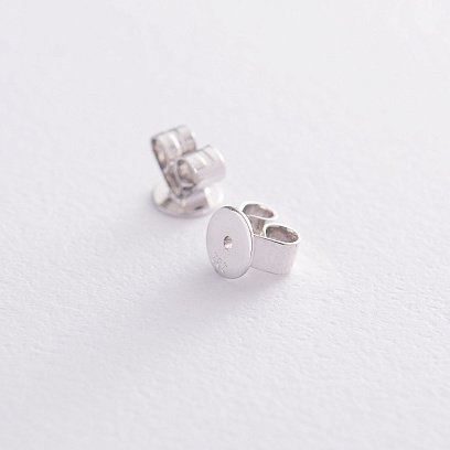 Золоті сережки-пусети "Конюшина" (сапфір, діамант) сб0215gl №3