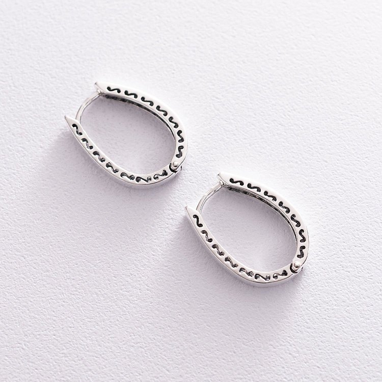 Серебряные серьги 122859 от ювелирного магазина Оникс - 2