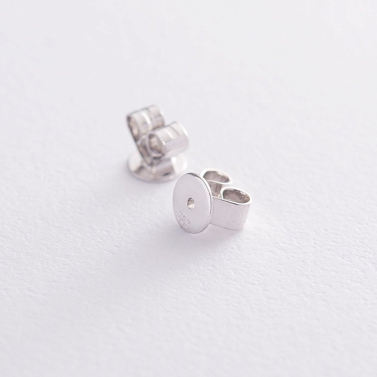 Золоті сережки-пусети "Конюшина" (сапфір, діамант) сб0215gl від ювелірного магазину Онікс - 2