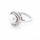 Срібний перстень з культ. прісн. перлами і фіанітами 111857 от ювелирного магазина Оникс - 1