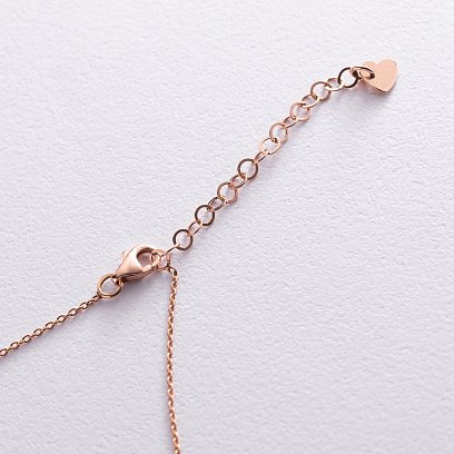 Золотое колье с зеленым фианитом кол02026 №4