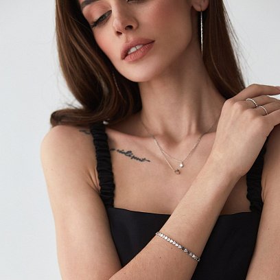 Серьги - кольца в серебре (6.4 см) 122971 №7