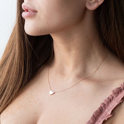 Колье "Сердце" в красном золоте кол01710 №2