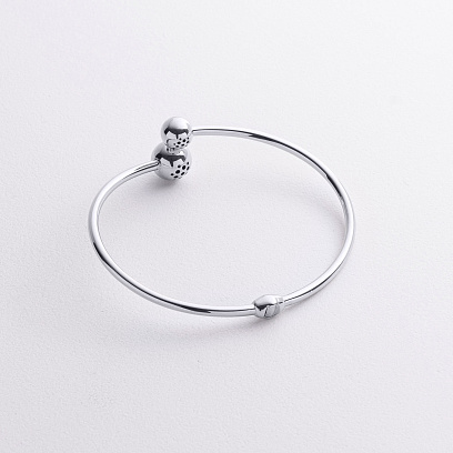 Жесткий браслет "Шарики" в белом золоте б05817 №3